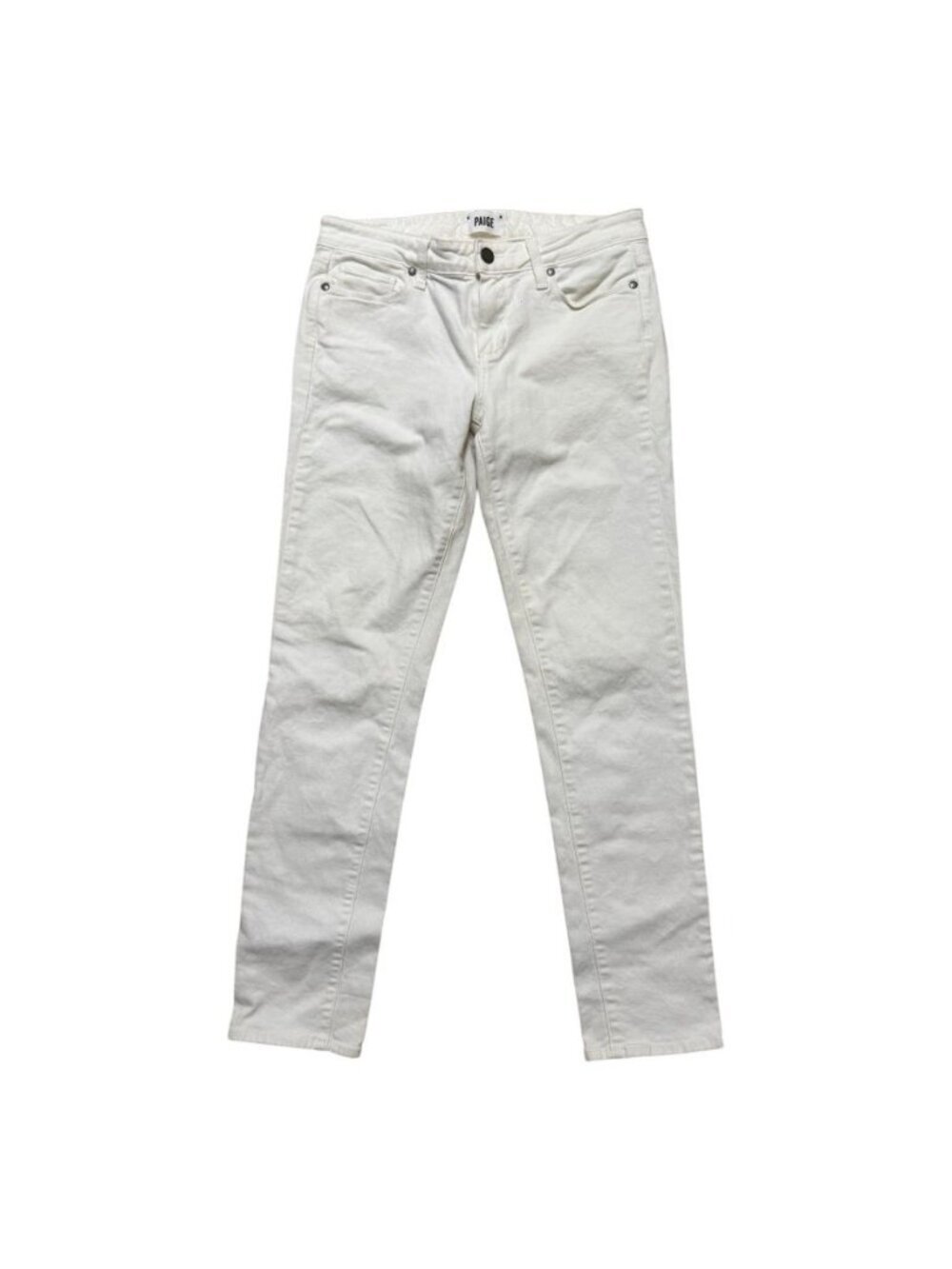 PAIGE Skyline Ankle Peg White Skinny Jeans Womenโs Size 29 Stretch Denim
